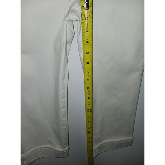 NYDJ Marilyn Straight Crop Jeans Womens‎ 4 Cuffed Optic White MCFO2108 LiftxTuck - Picture 9 of 10